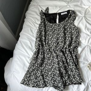 Black floral romper